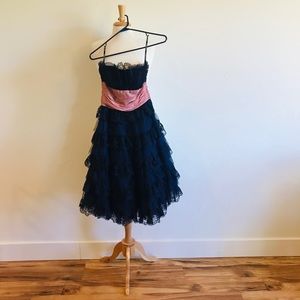 Navy & Pink Betsey Johnson Evening Dress (Size 4)